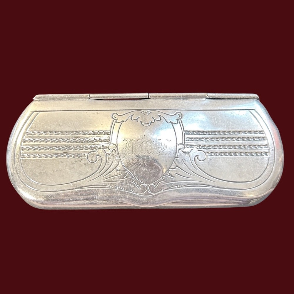 Antique Art Nouveau Lined Eyeglass Case Bristol Silver Co. Nickel Silver c. 1900
